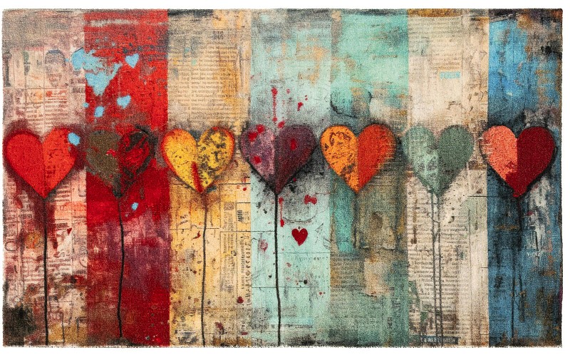 Πατάκι Εισόδου LOVE BAG MAT- MULTI HEARTS 45X75